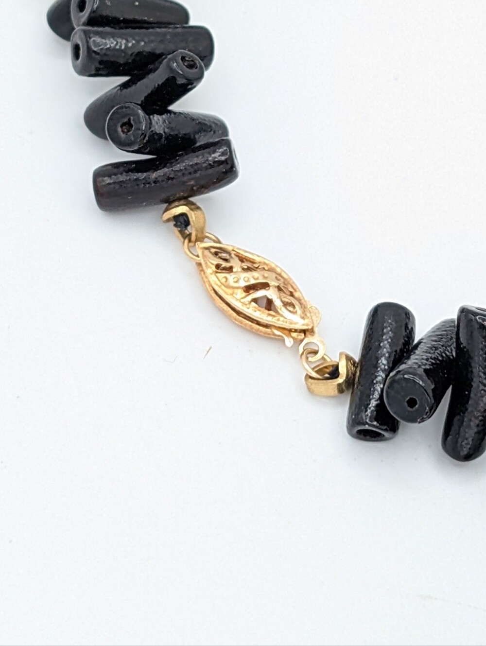 Genuine Black Coral 14k Gold Necklace 18" - Picture 4 of 8